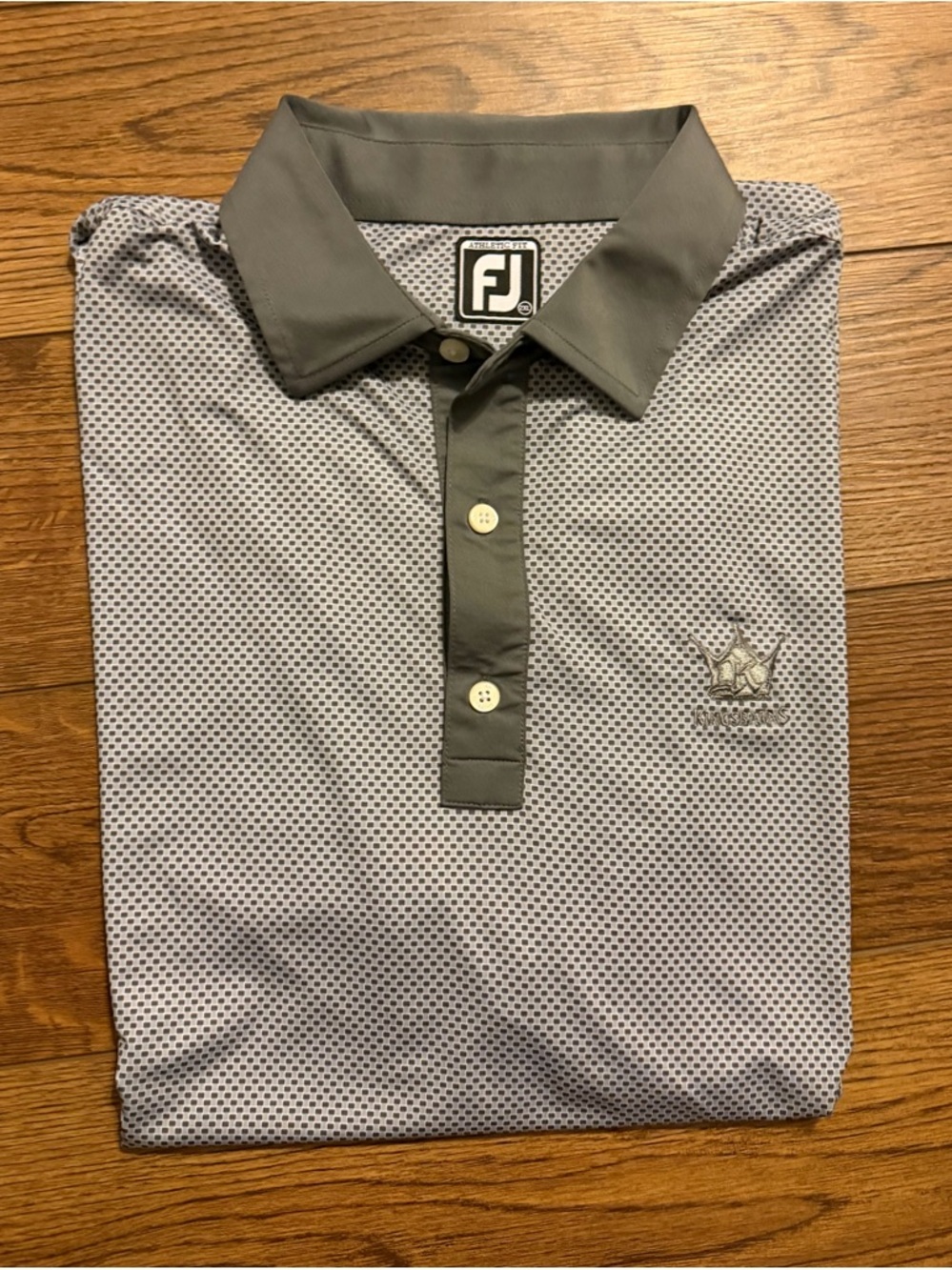 FootJoy Kingsbarns Men’s Gray Golf Polo with Contrast Dark Gray Collar 2XL